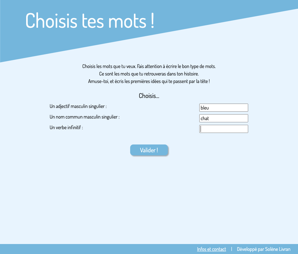 page choix des mots