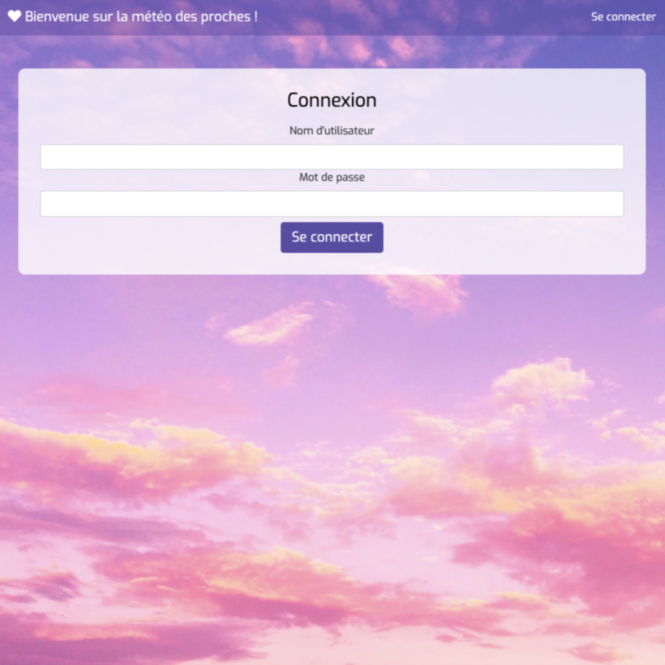 page de connexion